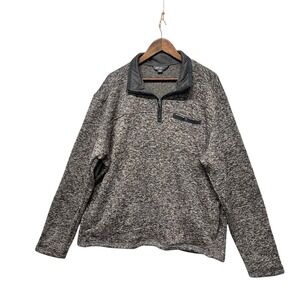 Eddie Bauer Sweater Mens Size XL 1/4 Zip Hiking Gray Fleece Outdoors Pullover‎